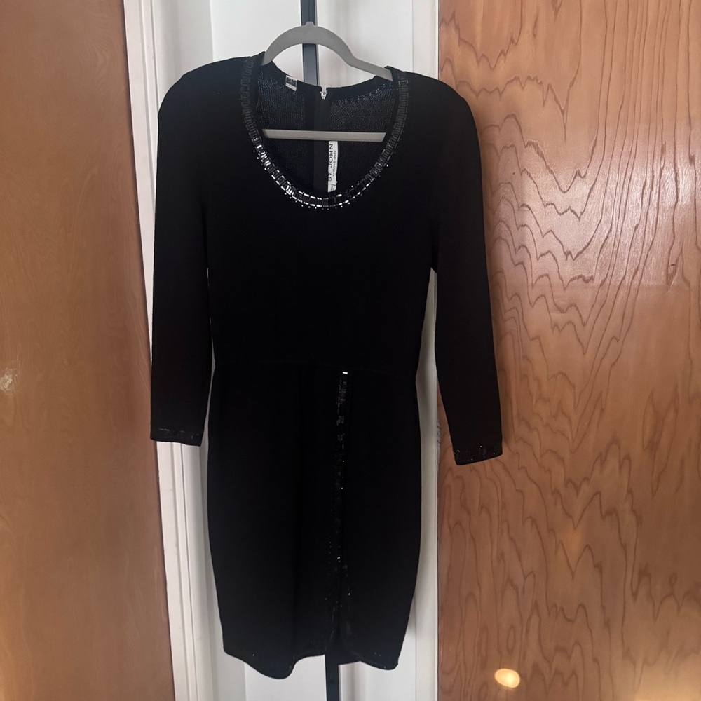 St John Black Sequin-Trim Sheath Dress - Women 2